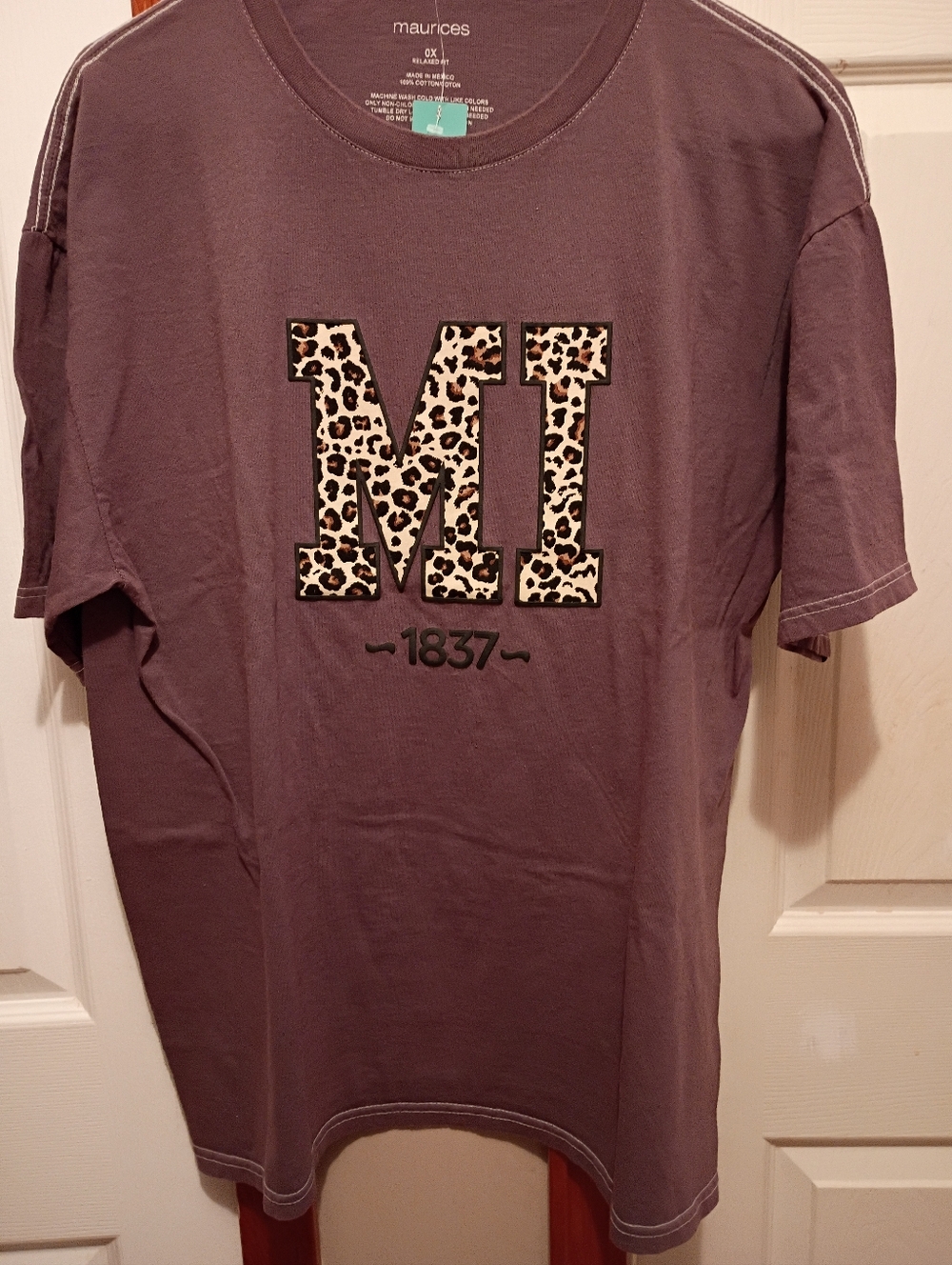 Maurice's Michigan Cheetah Print Logo Top